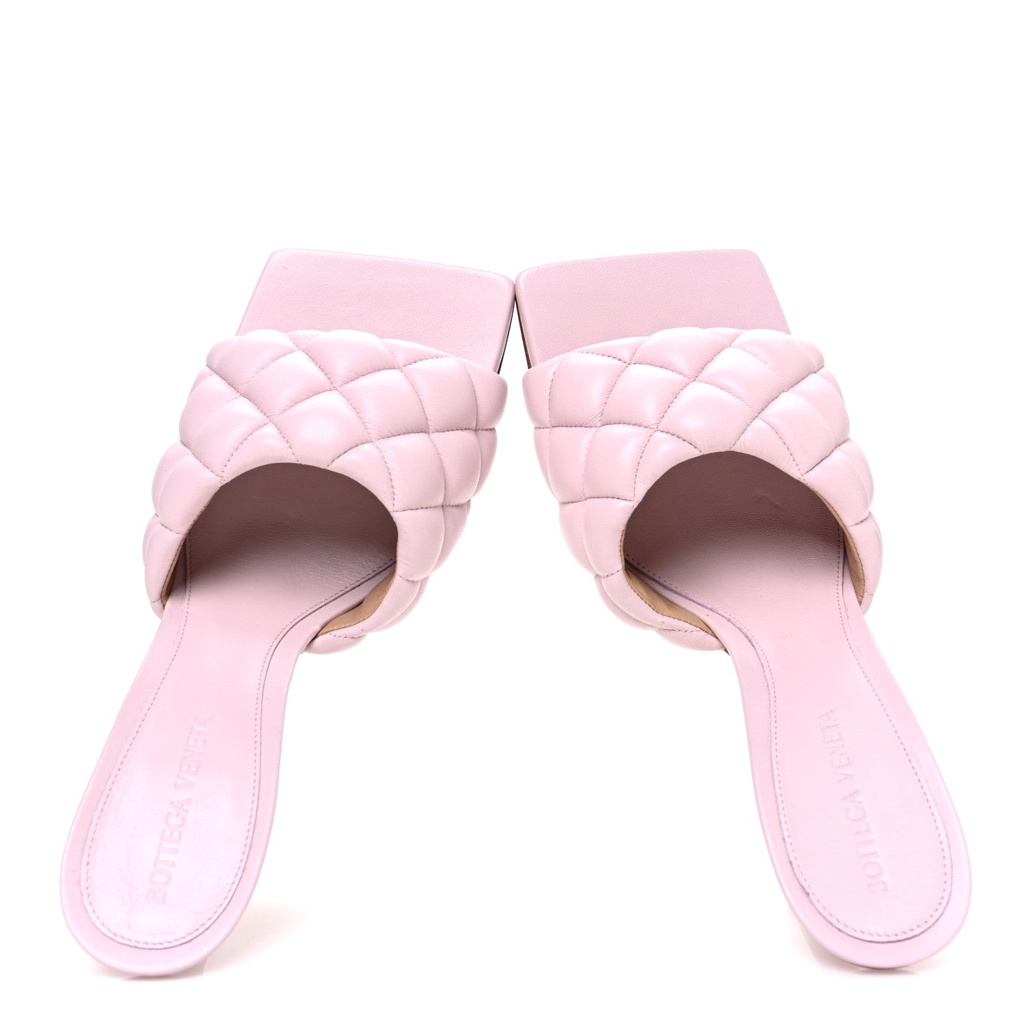 Bottega Veneta Nappa Matelasse Padded Mule Sandals 37.5 Cameo 2 of 10