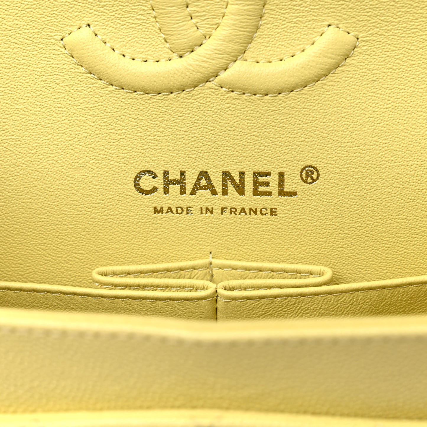 Caviar Quilted Small Double Flap Yellow