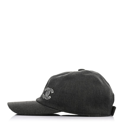 Chanel Cotton Sequin CC Cap Hat Black 4 of 8
