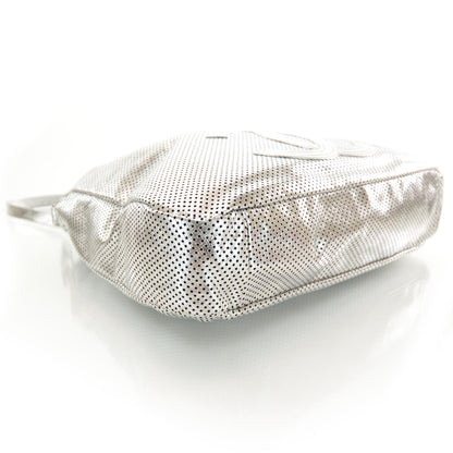 Chanel Metallic Glazed Calfskin Perforated XL Rodeo Drive Tote Silver 4 of 9