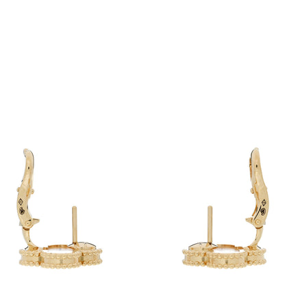 Van Cleef & Arpels 18K Yellow Gold Mother of Pearl Vintage Alhambra Earrings 3 of 5