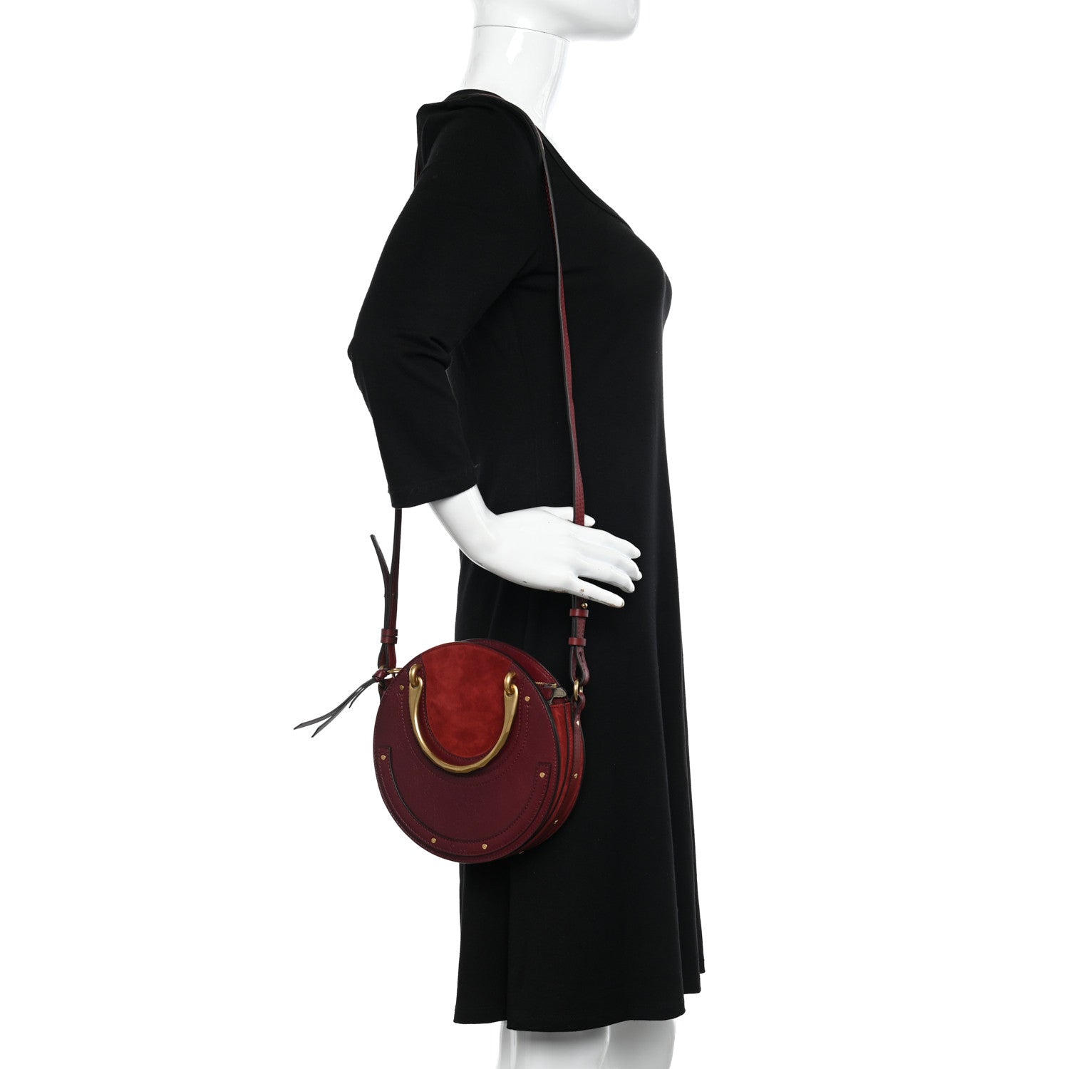 Chloe Calfskin Suede Small Pixie Bag Sienna Red 2 of 10