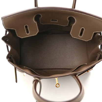 Hermes Taurillon Clemence Birkin 30 Etoupe 5 of 8