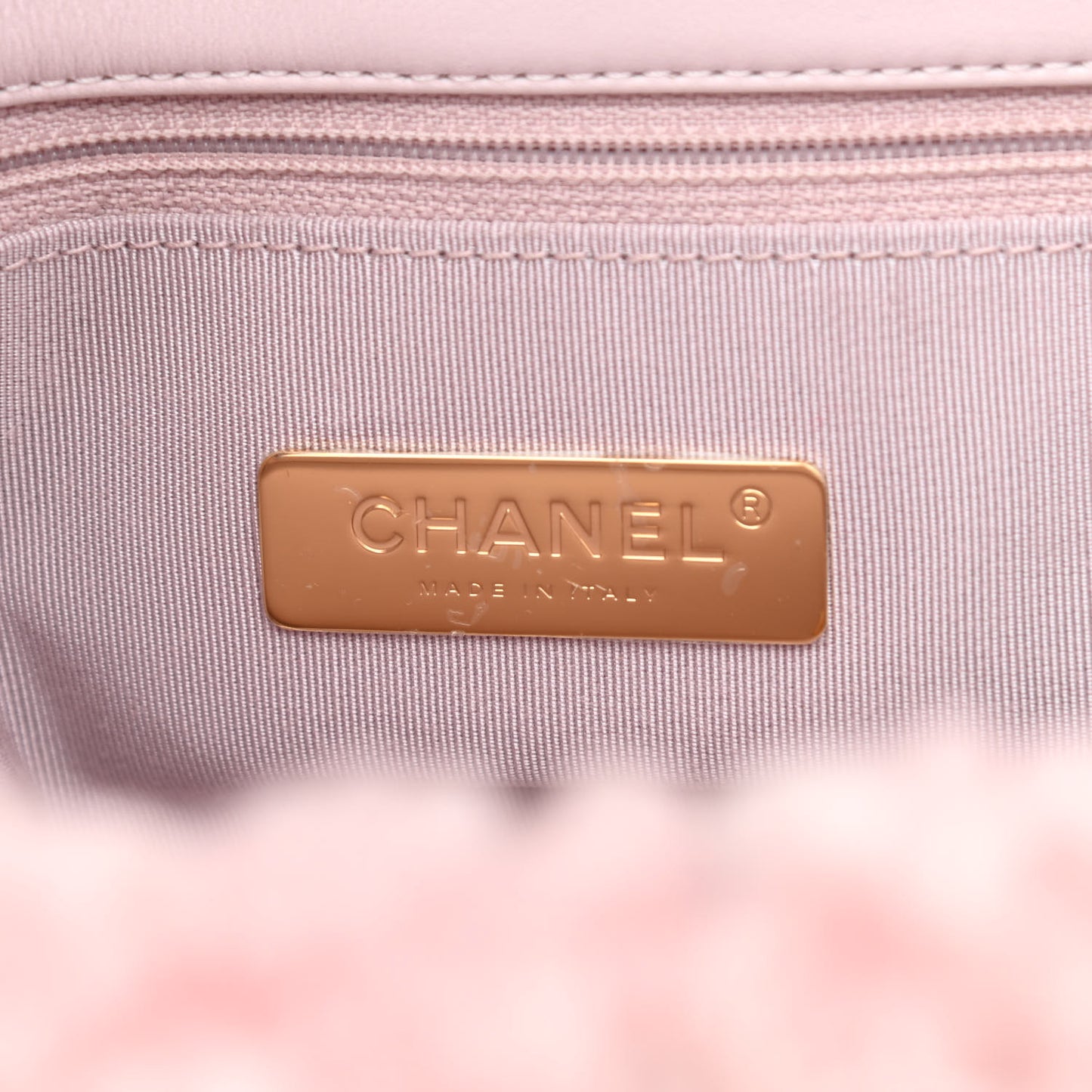 Shearling Sheepskin Medium Chanel 19 Flap Light Pink