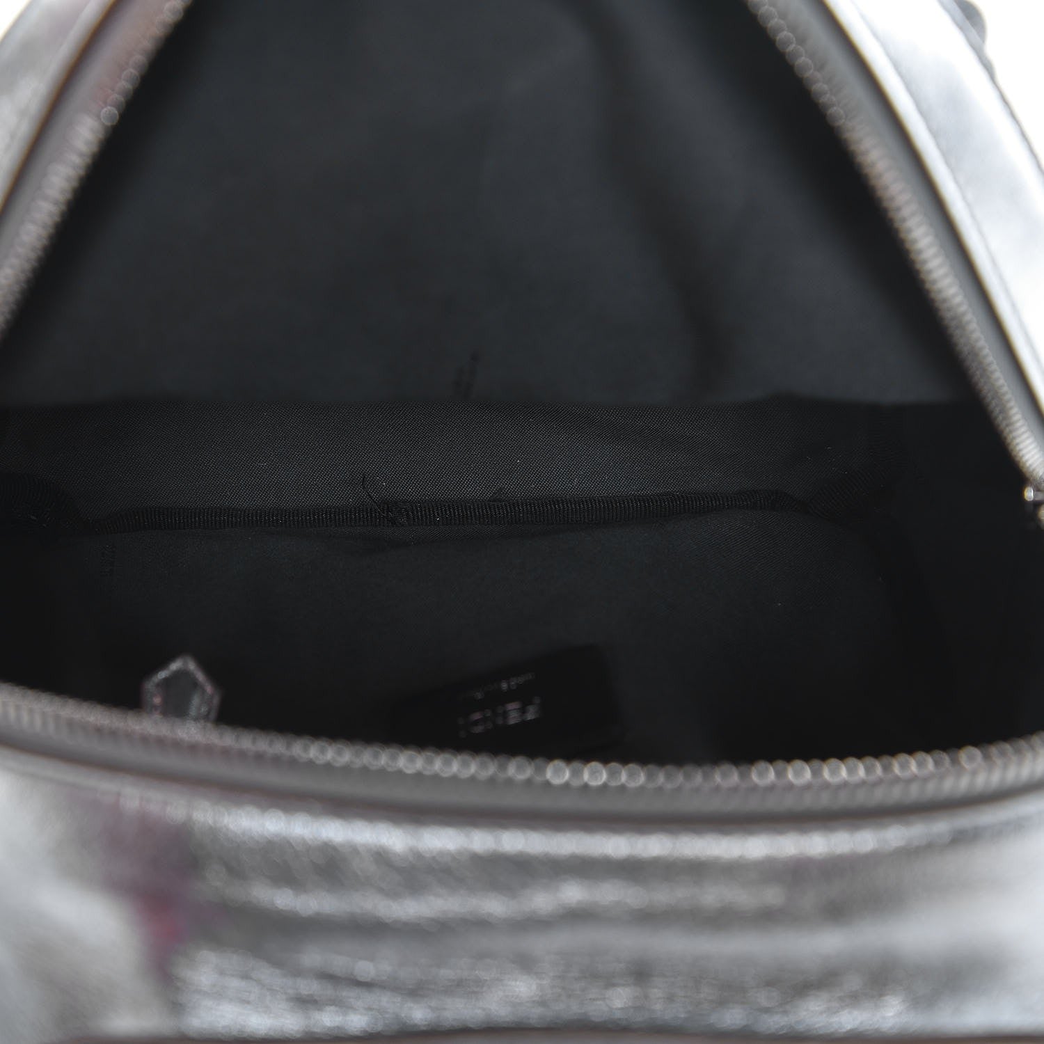 Fendi Vitello Catalan Mirror Flowerland Mini Backpack Argento 5 of 7