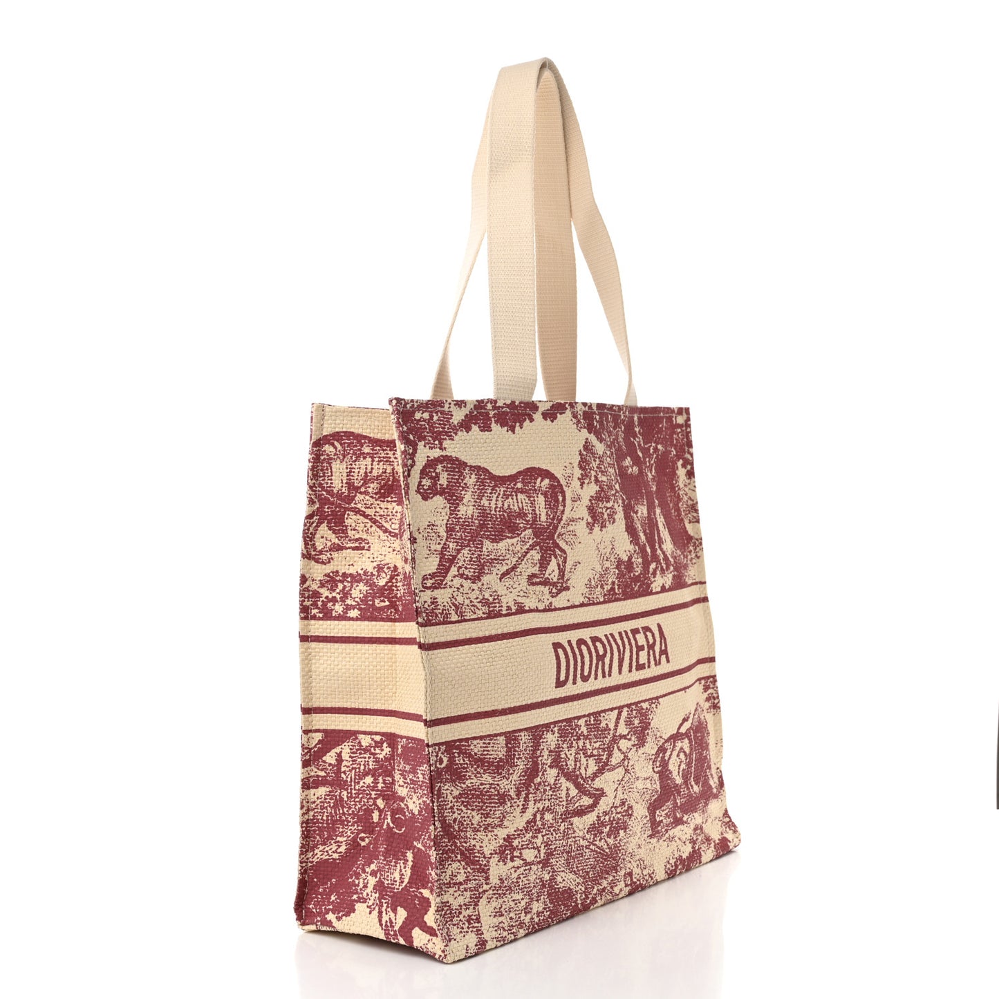 Straw Dioriviera Tote Red