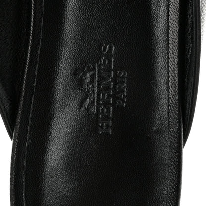 Hermes Goatskin Oz Mules 37.5 Black 8 of 10