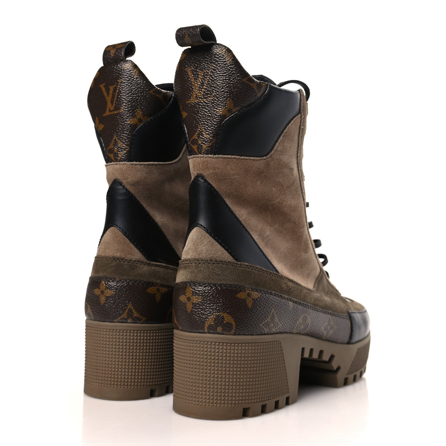 Louis Vuitton Suede Calfskin Monogram Laureate Platform Desert Boots 41 Taupe 4 of 7