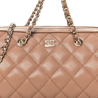 Chanel Caviar Quilted Barrel Clutch With Chain Brown 8 of 10