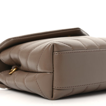 Saint Laurent Calfskin Y Quilted Monogram Toy Loulou Crossbody Bag Taupe 8 of 9