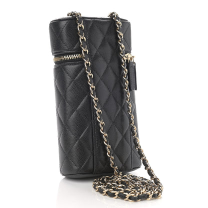 Chanel Caviar Quilted Phone Holder With Chain Black 3 of 11