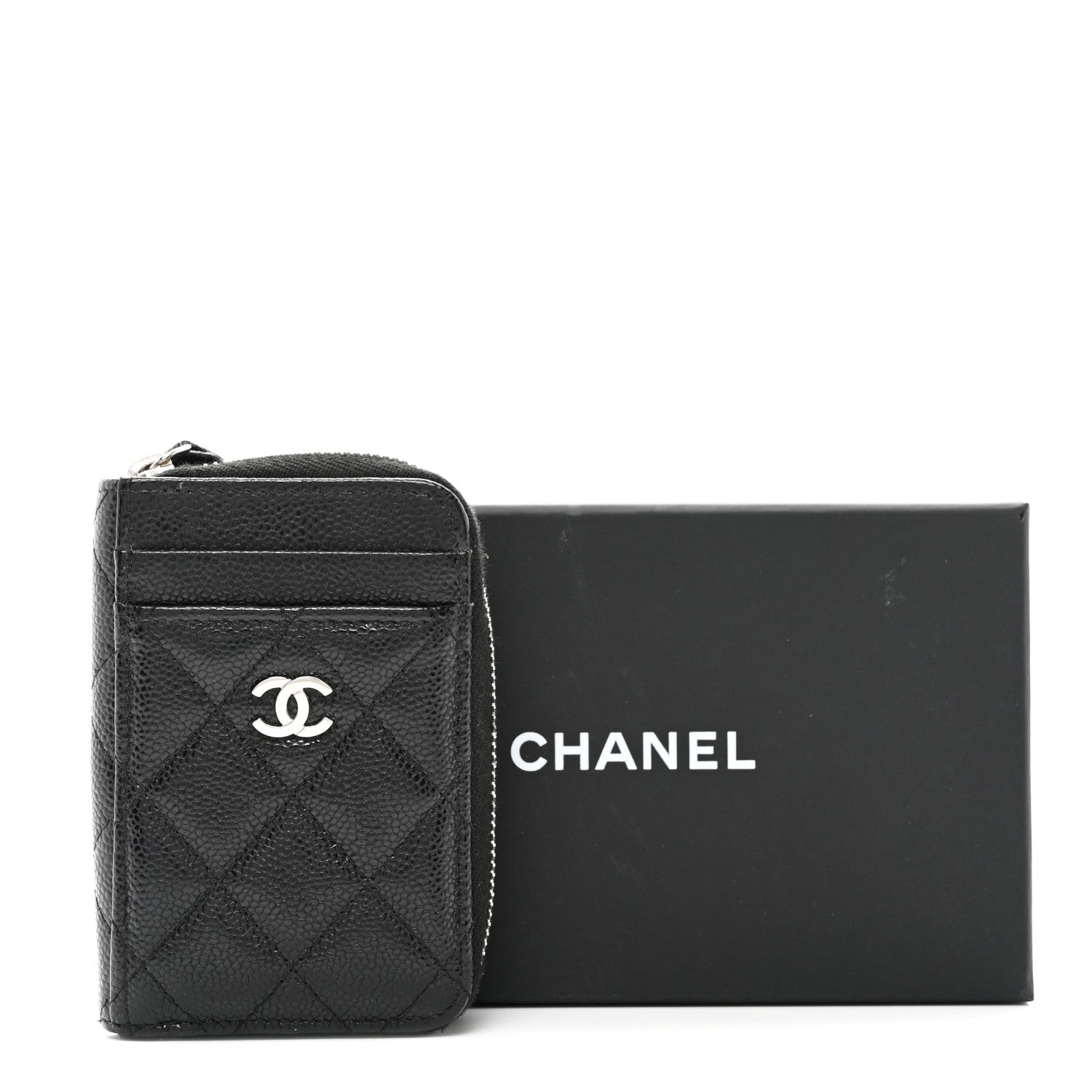 Chanel Caviar Quilted Zip Card Holder Black 8 of 8