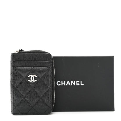 Chanel Caviar Quilted Zip Card Holder Black 8 of 8
