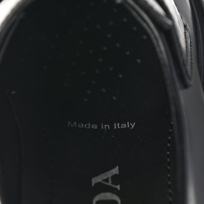 Prada Spazzolato Rois Metal Triangle Logo Monolith 55mm Loafers 37 Black 8 of 11