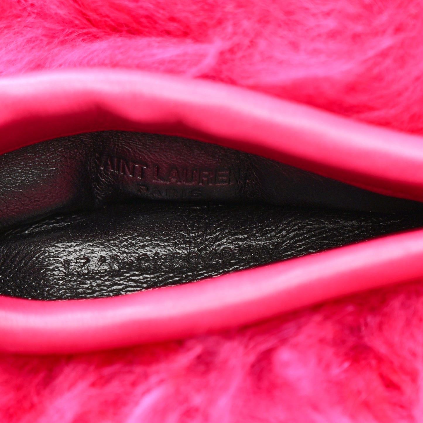 Fur Mini Pac Pac Pouch On Chain Fuchsia