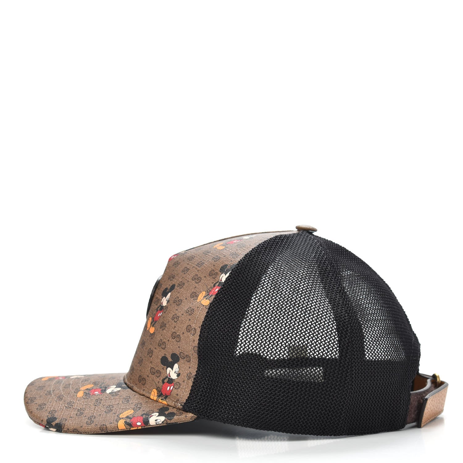 Gucci X DISNEY Mini Vintage GG Supreme Monogram Mickey Mouse Baseball Hat XL Beige Vintage Sun Oil 3 of 8