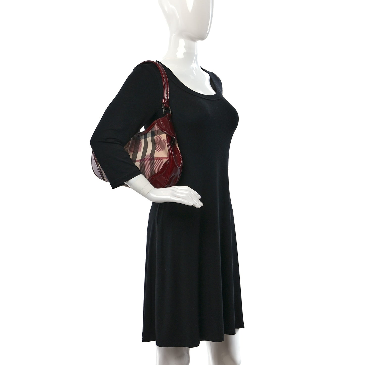 Patent Nova Check Heart Hobo Berry Red