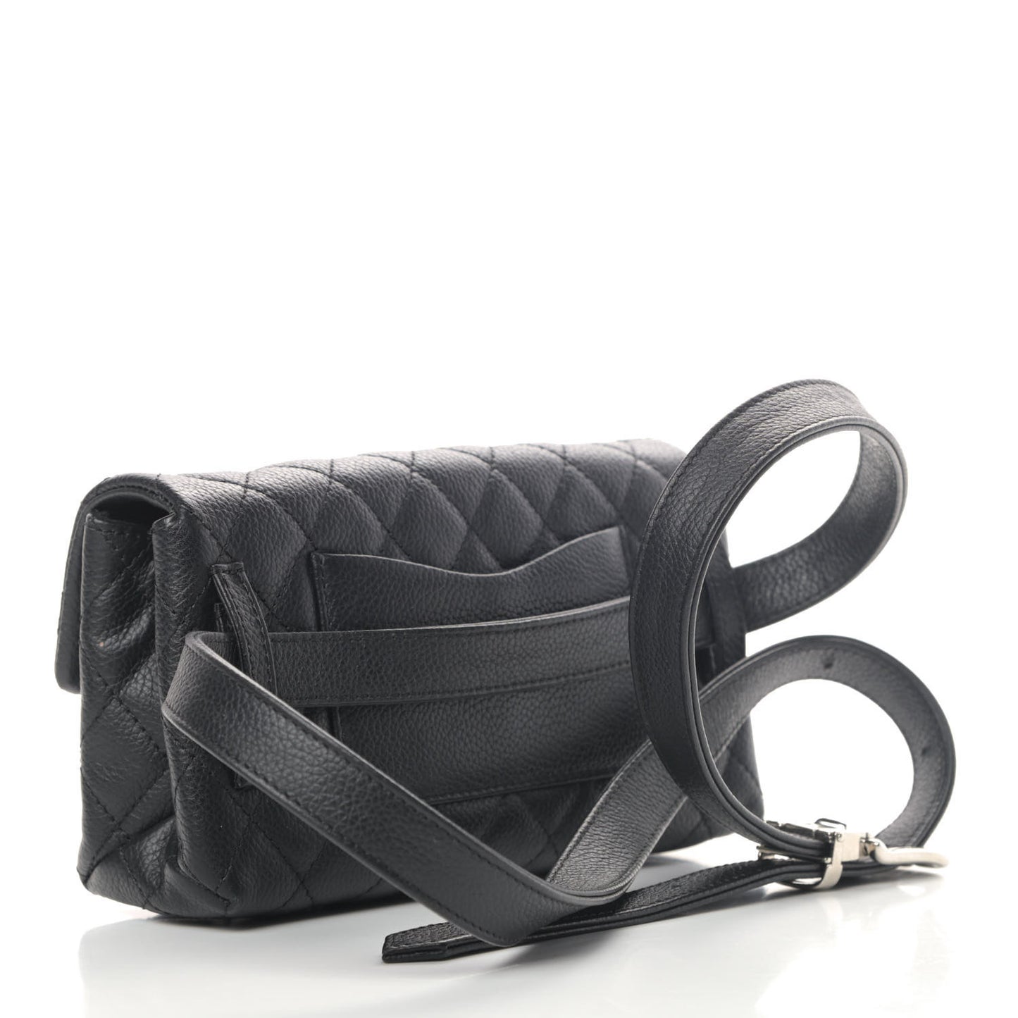 Grained Calfskin Quilted 2.55 Reissue Flap Belt Bag Clutch Black