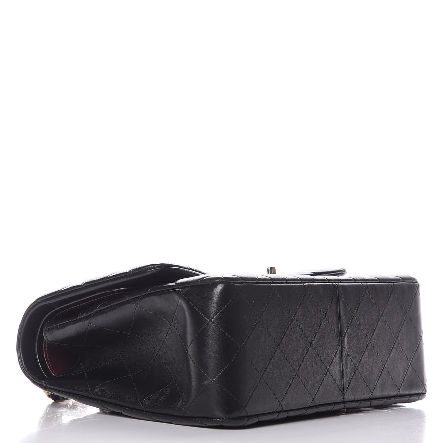 Lambskin Quilted Jumbo Double Flap Black