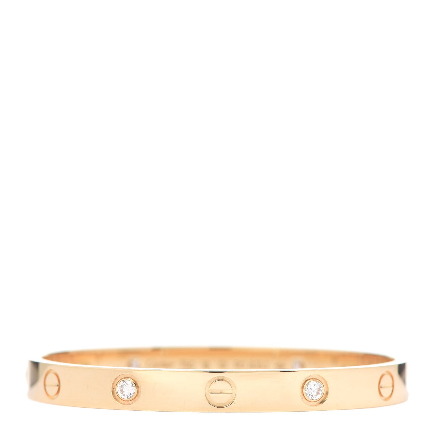 18K Yellow Gold 4 Diamond LOVE Bracelet 16