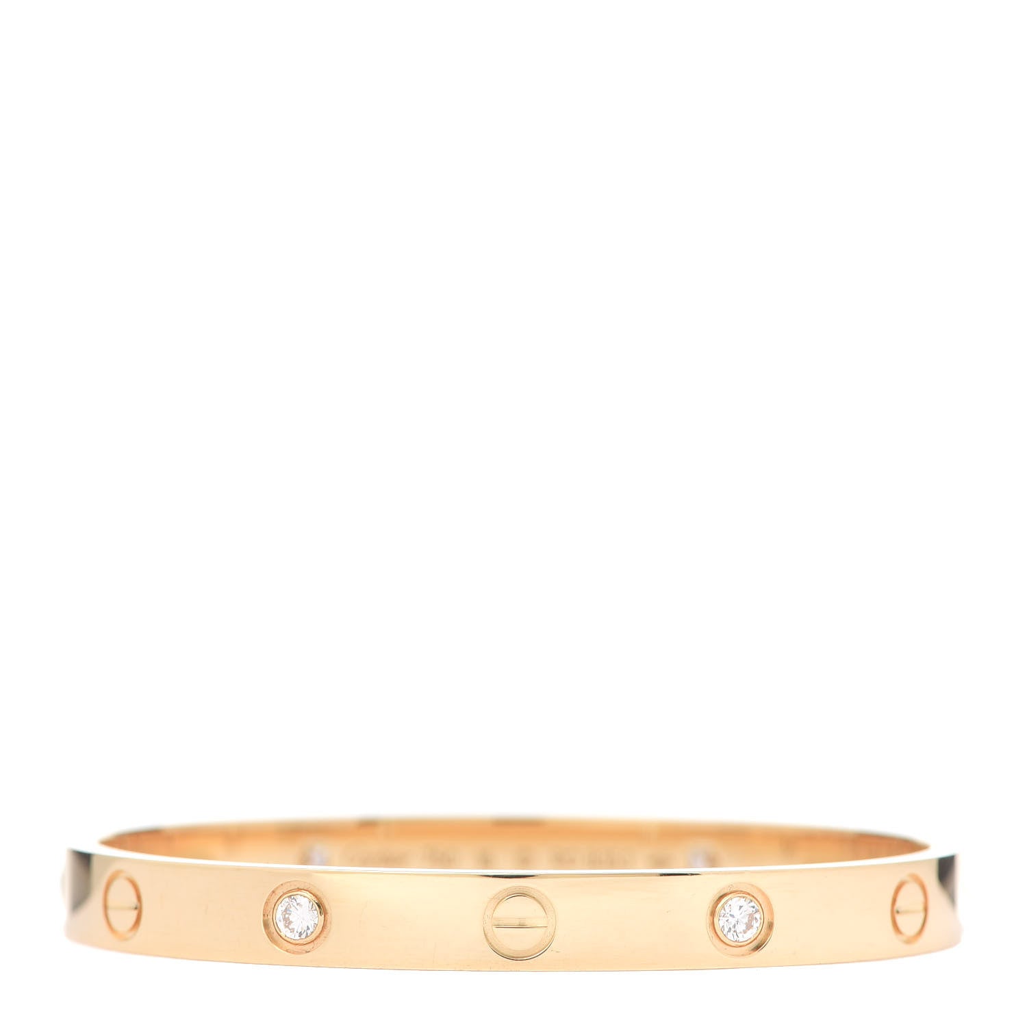 Cartier 18K Yellow Gold 4 Diamond LOVE Bracelet 16 1 of 7