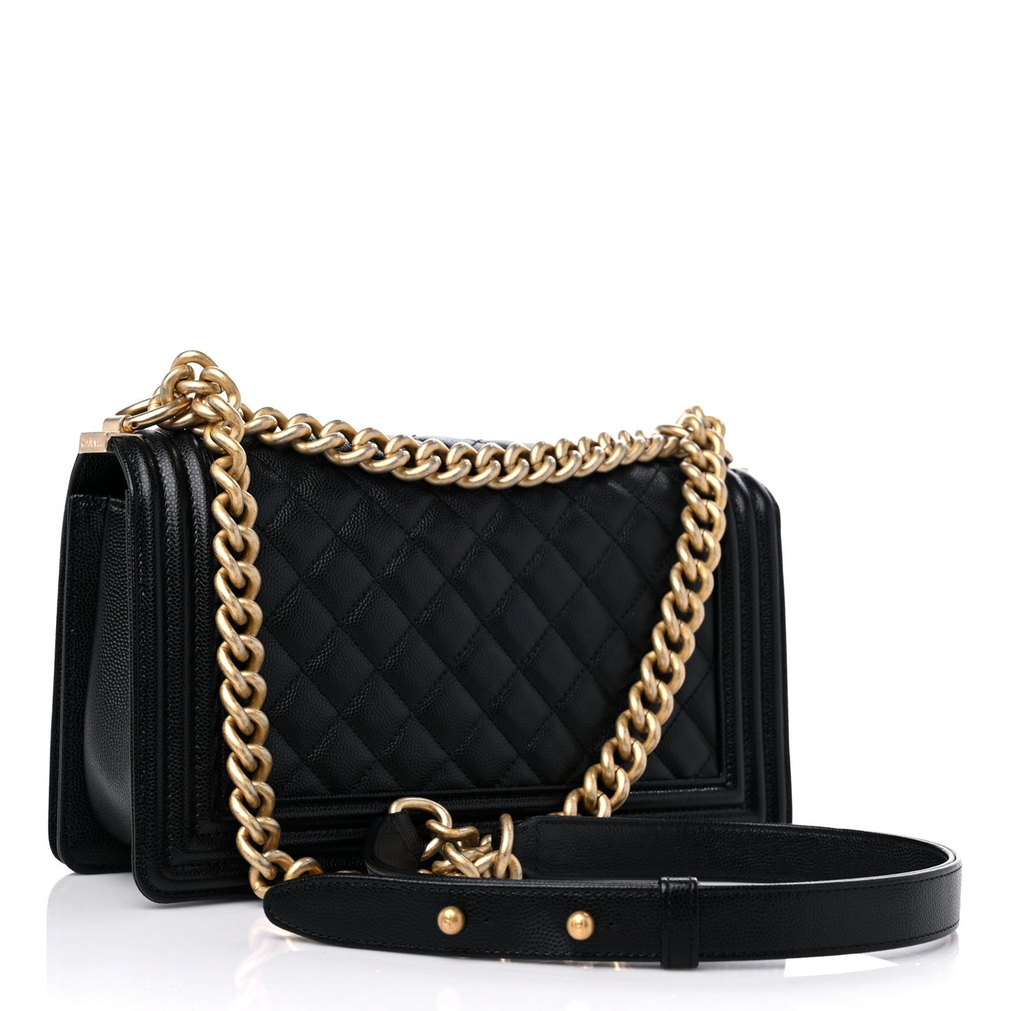 Caviar Quilted Medium Boy Flap Black