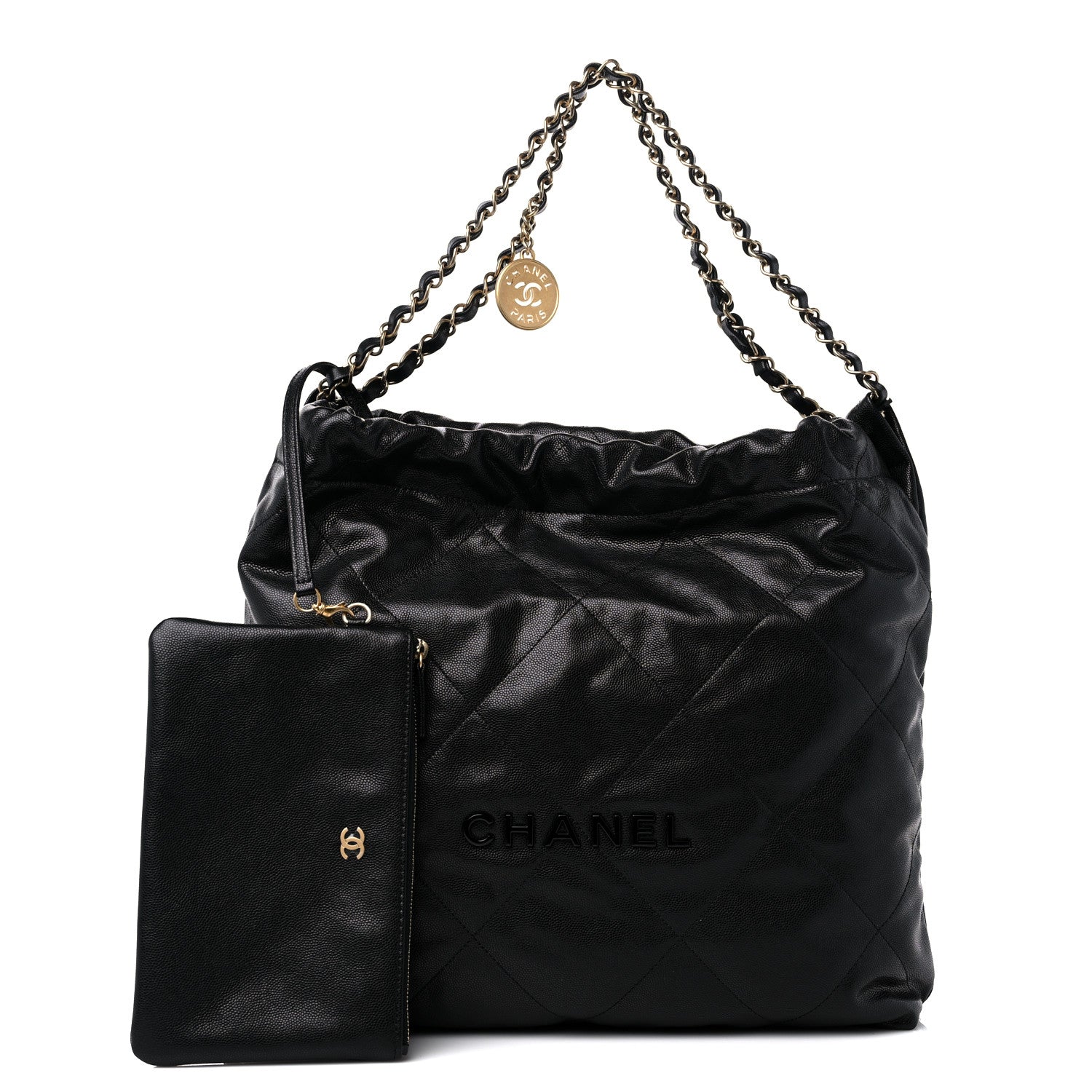 Chanel Shiny Caviar Quilted Monochrome Chanel 22 Black 1 of 11