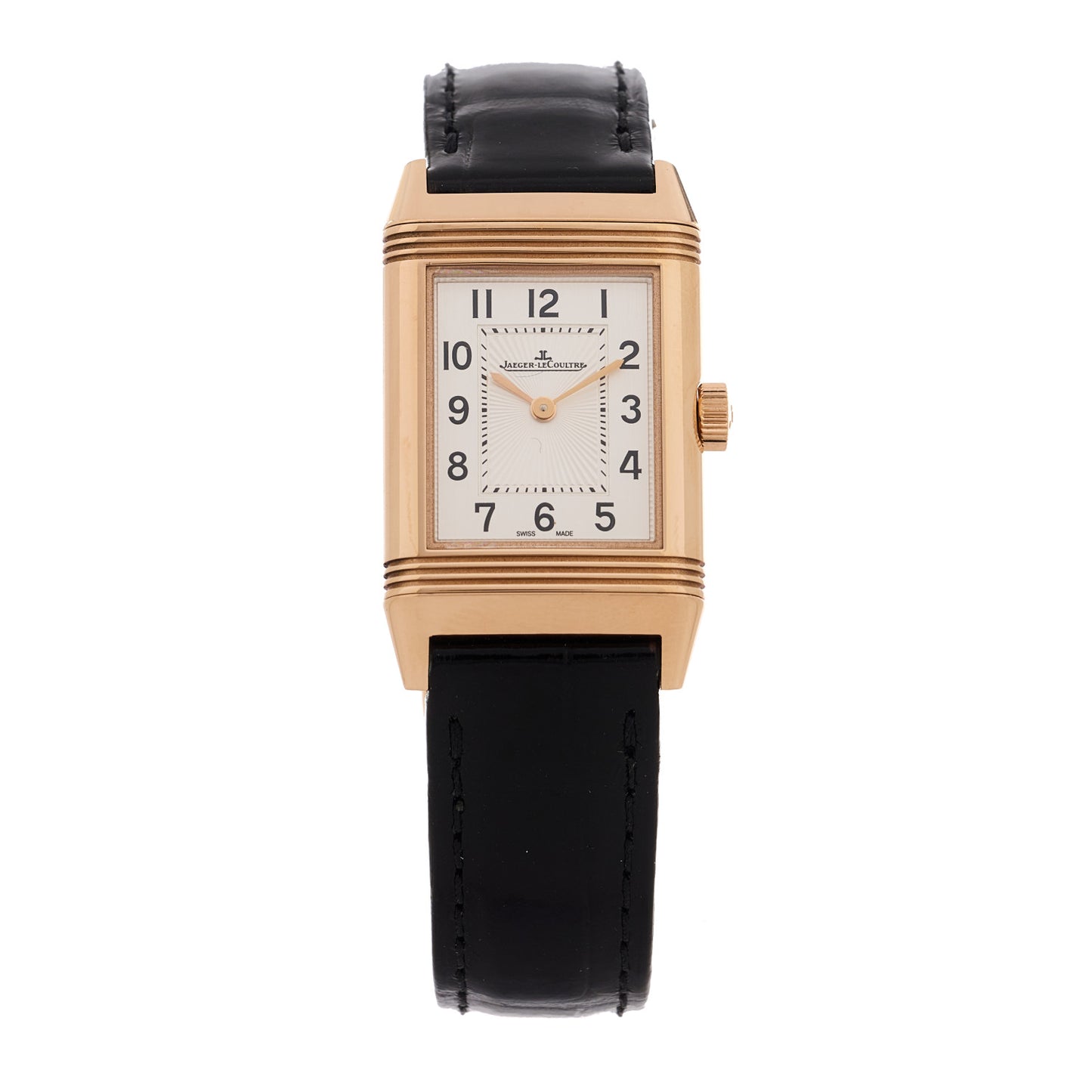 18K Rose Gold Alligator 21mm Reverso Classic Manual Winding Watch Q2602540