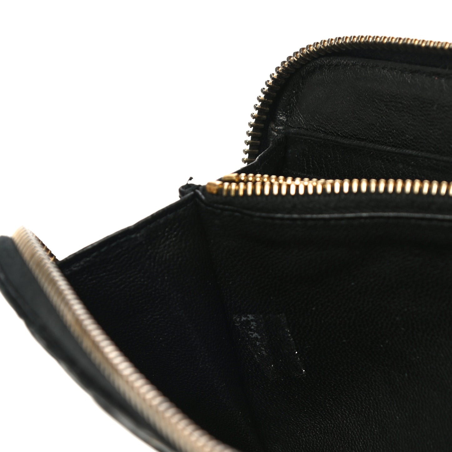 Nappa Gaufre Zip Around Wallet Black