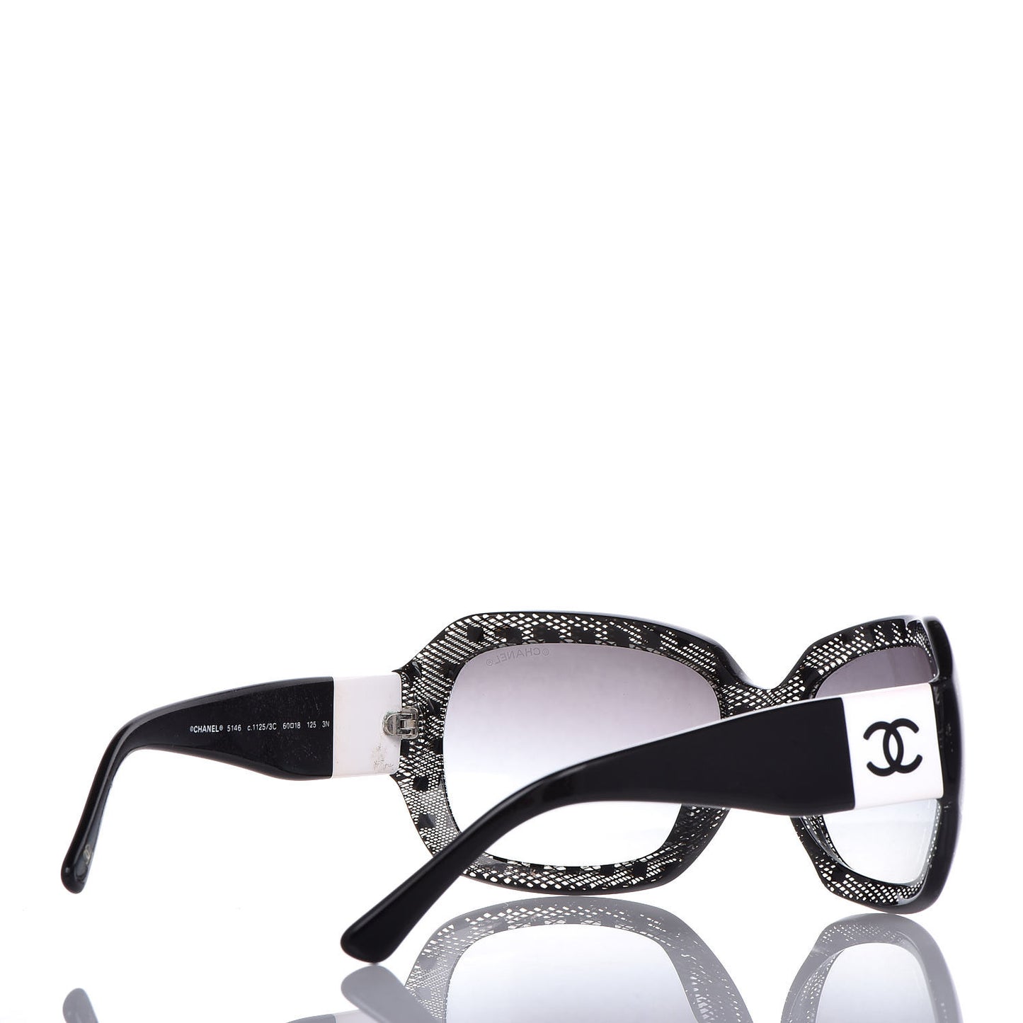 Acetate CC Lace Effect Sunglasses 5146 Black White