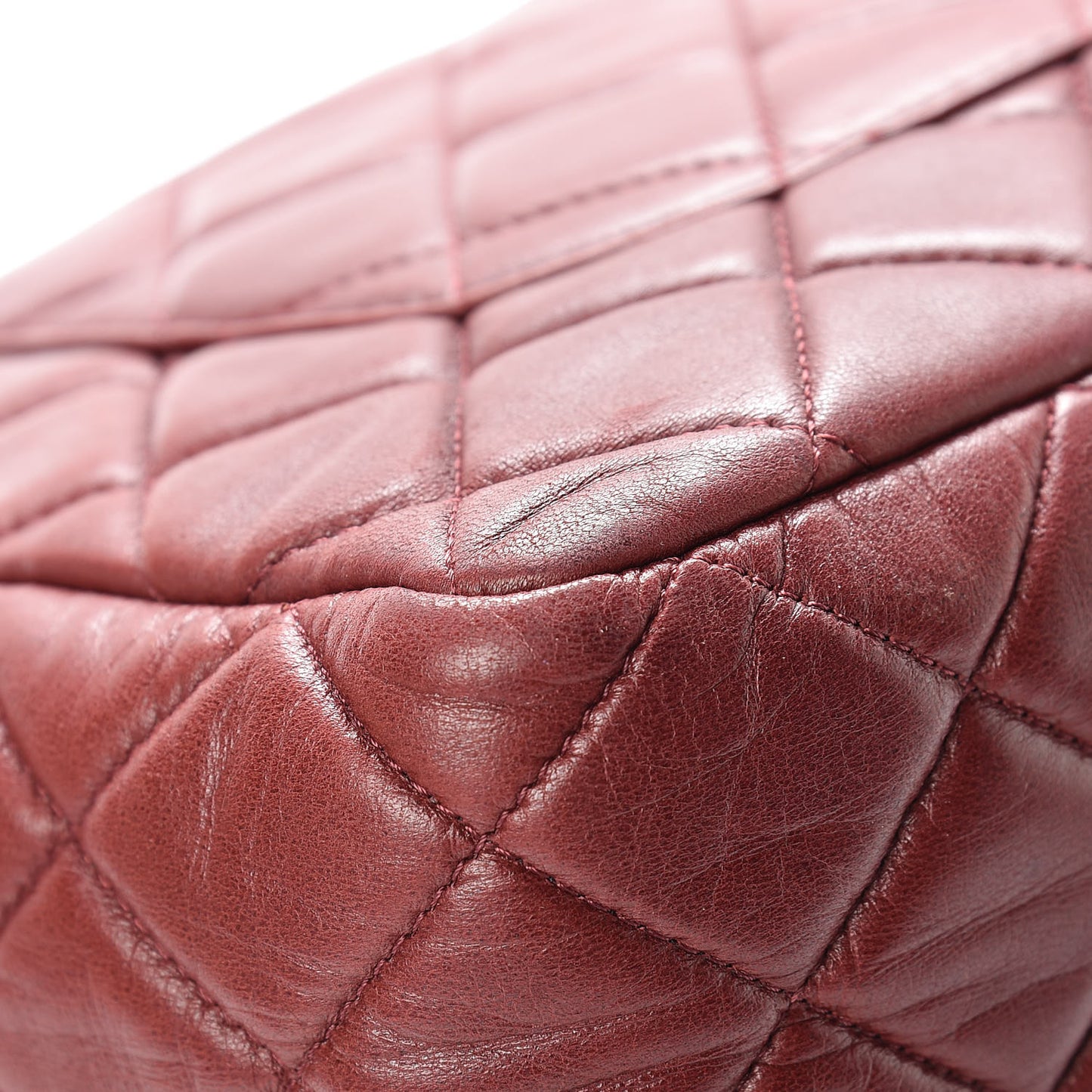 Lambskin Quilted Jumbo Single Flap Dark Red