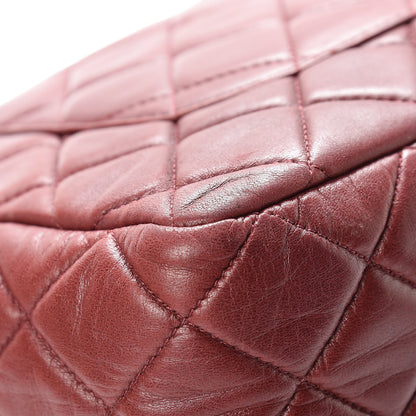 Chanel Lambskin Quilted Jumbo Single Flap Dark Red 13 of 22