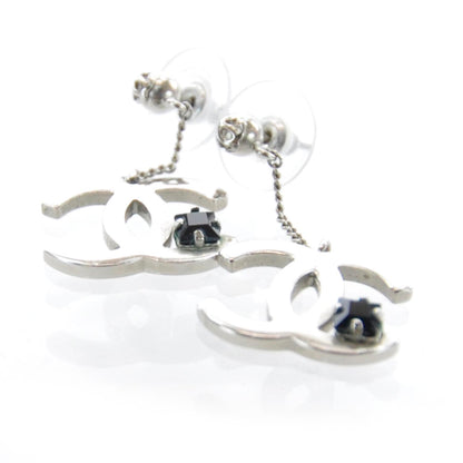 Chanel Crystal CC Dangle Earrings Silver 1 of 5