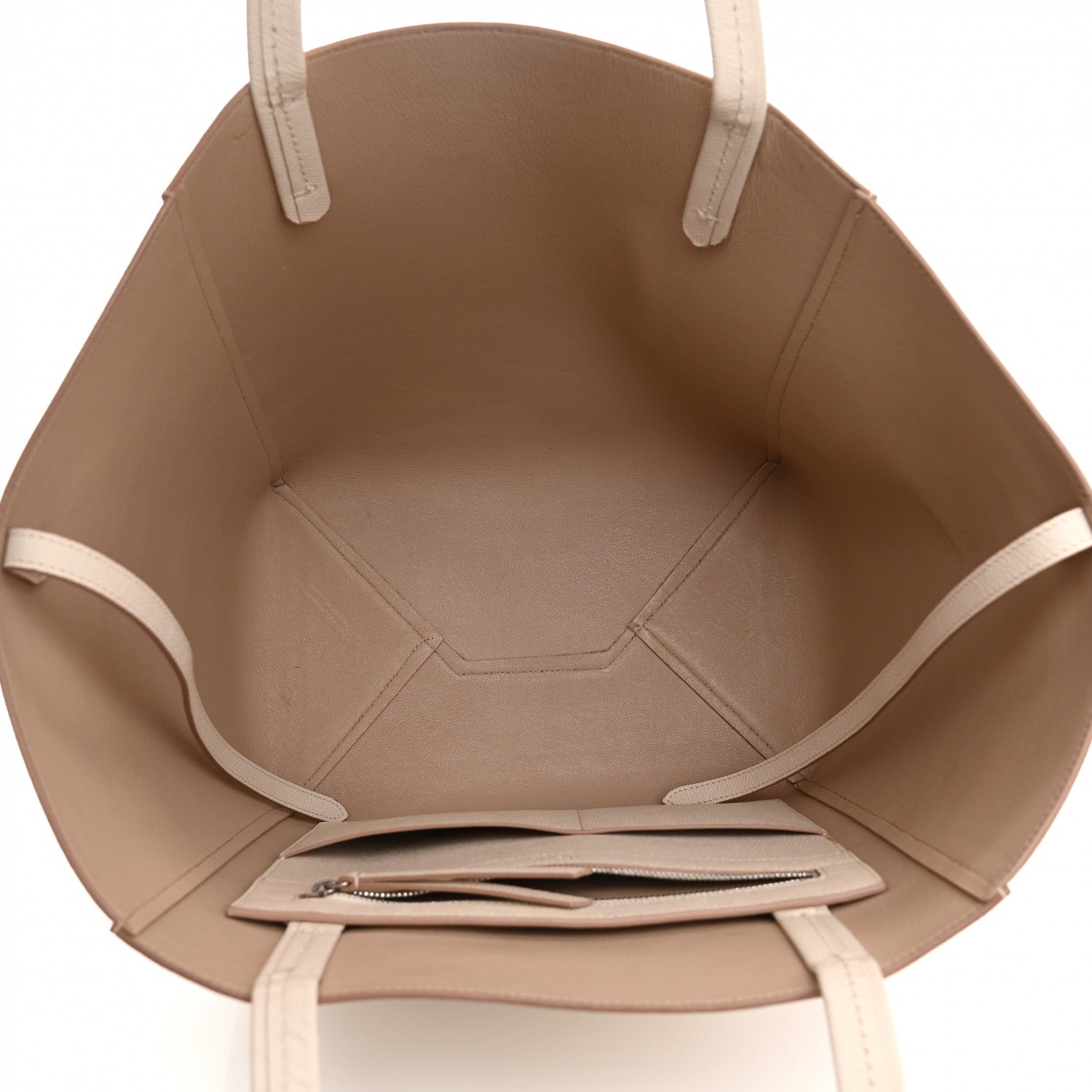 Celine Grained Calfskin Medium Horizontal Cabas Phantom White 5 of 17