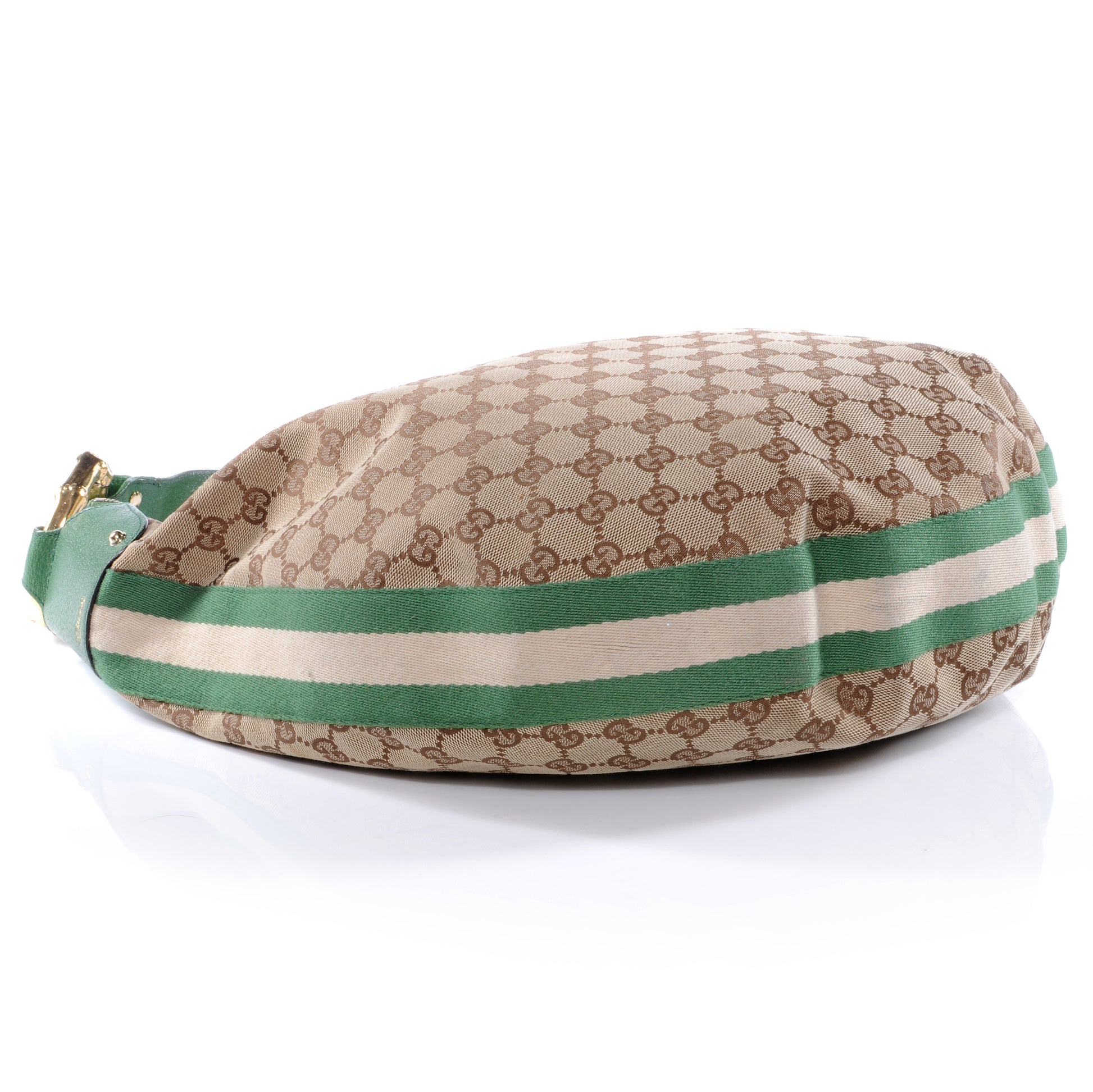 Gucci Monogram Web Bamboo Ring Hobo Green 4 of 9