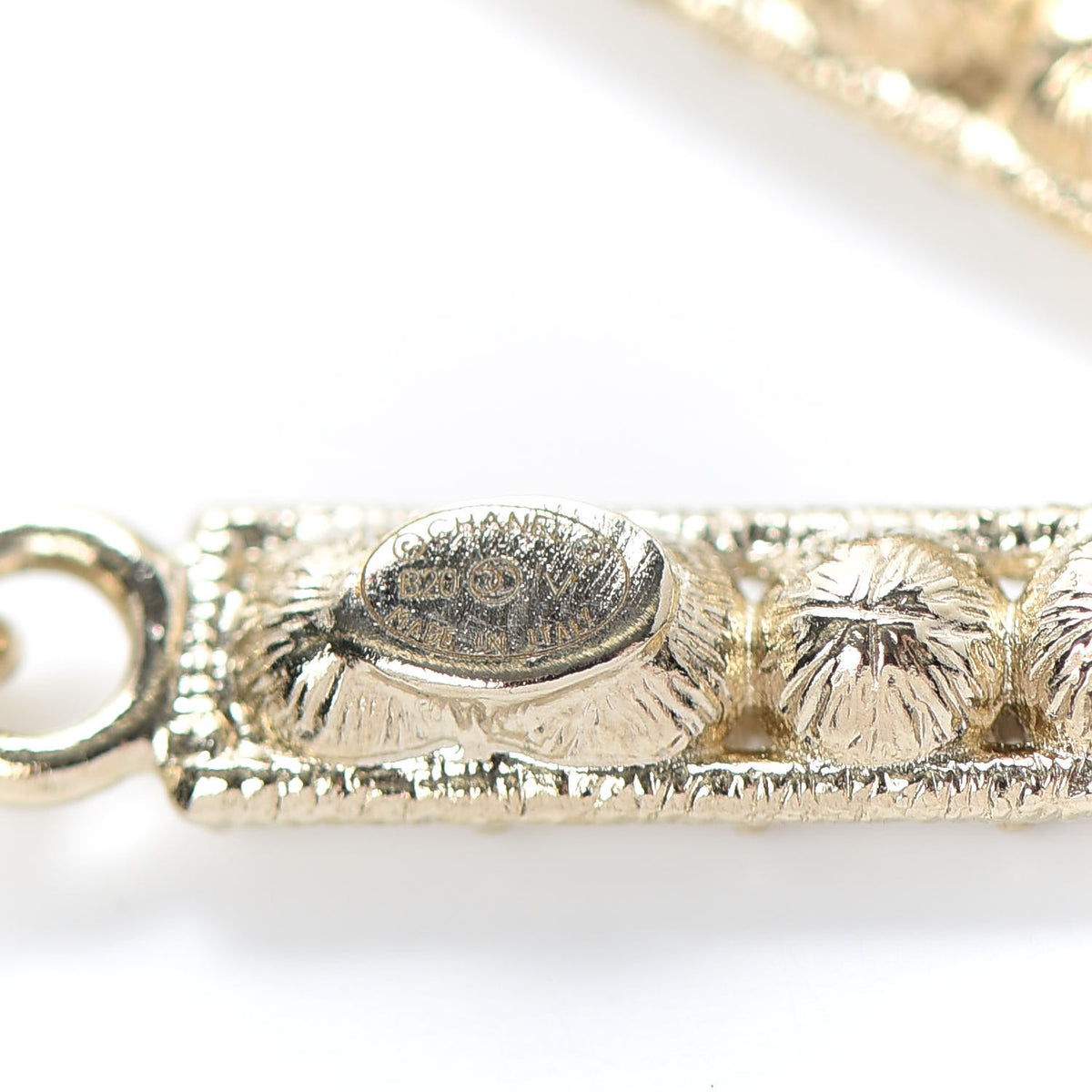 Chanel Crystal Cha-Nel Logo Drop Earrings Gold 4 of 4
