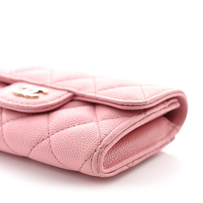 Chanel Caviar Quilted Flap Card Holder Wallet Light Pink 10 of 11