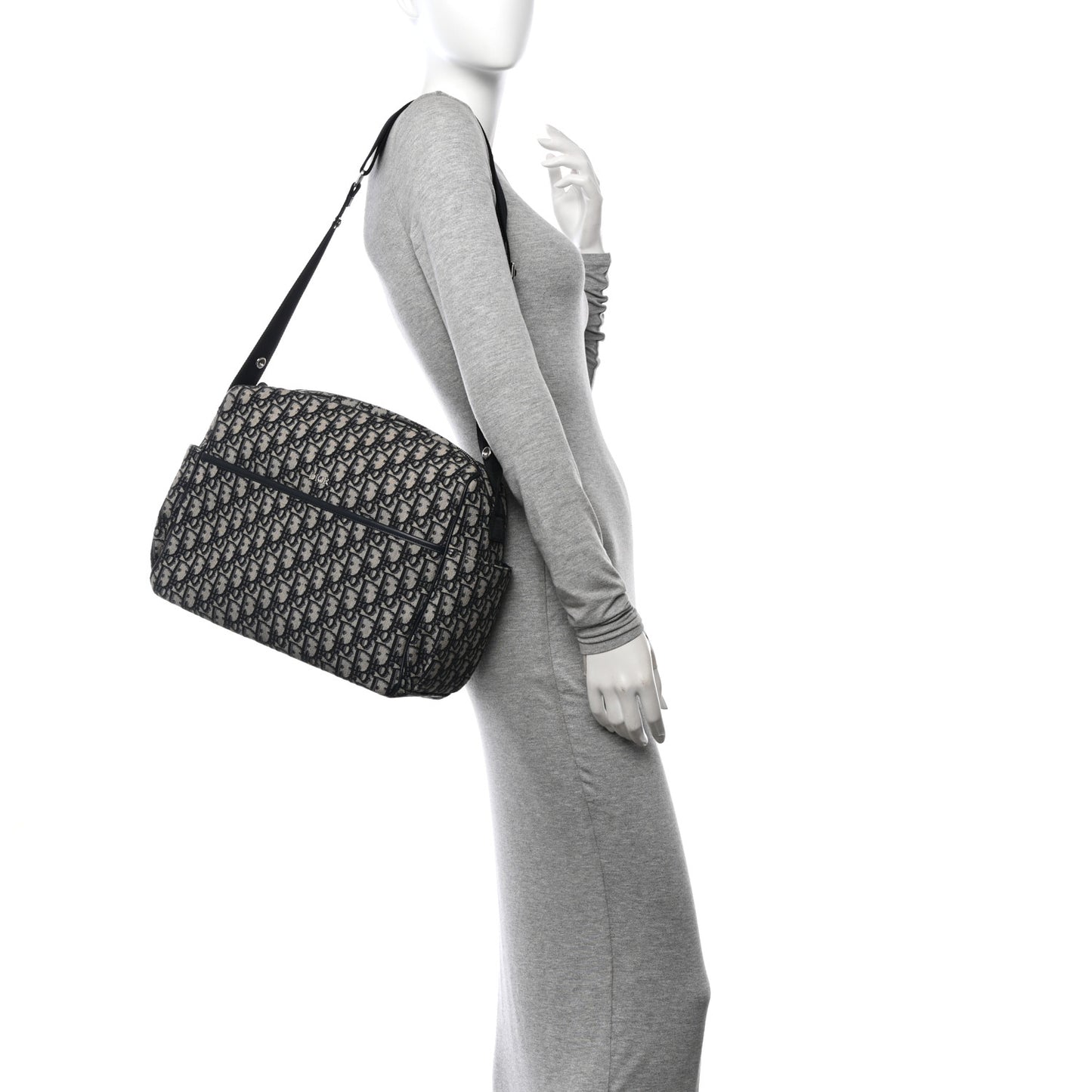 Oblique Baby Changing Bag Beige Black