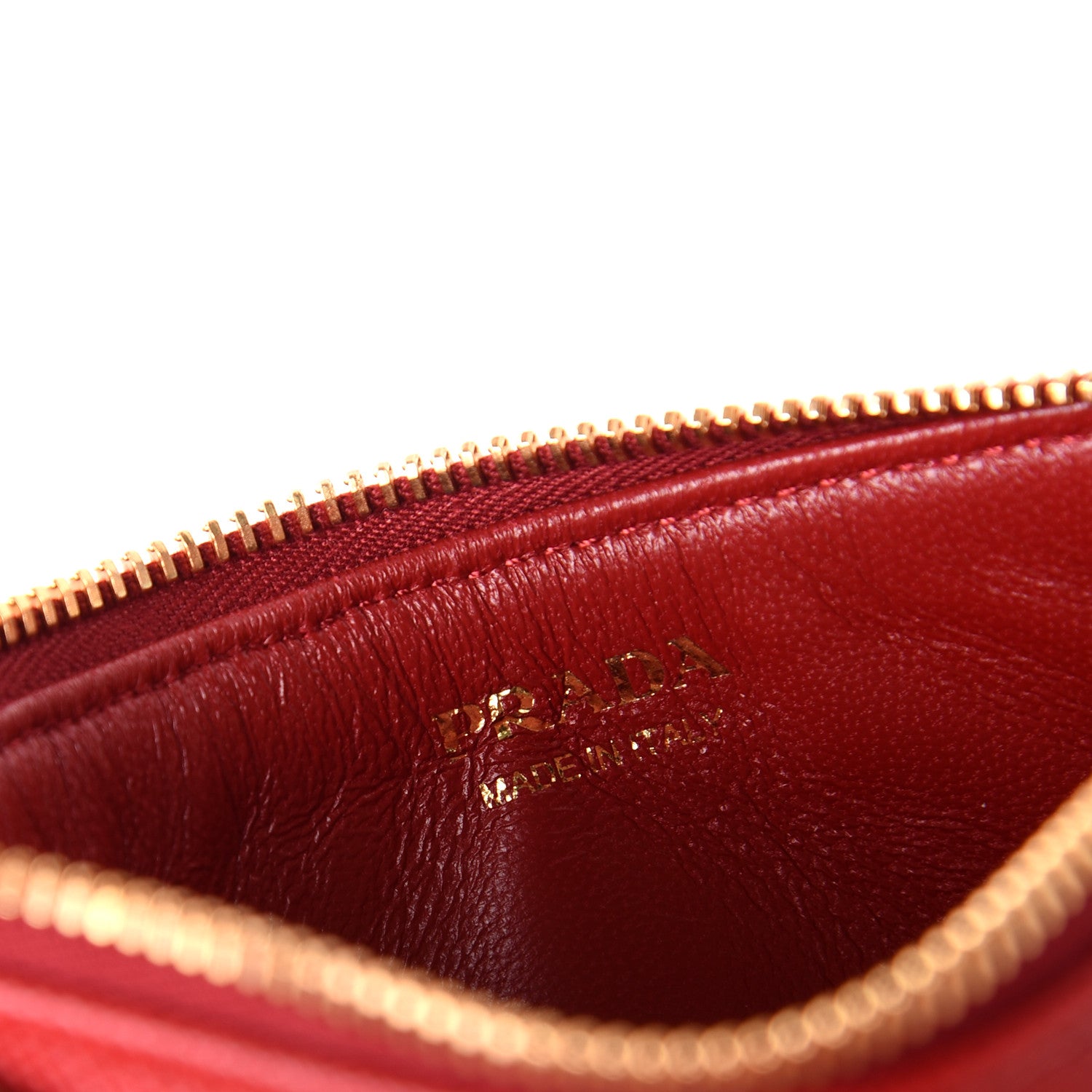 Prada Saffiano Zip Card Holder Fuoco Petalo 6 of 8