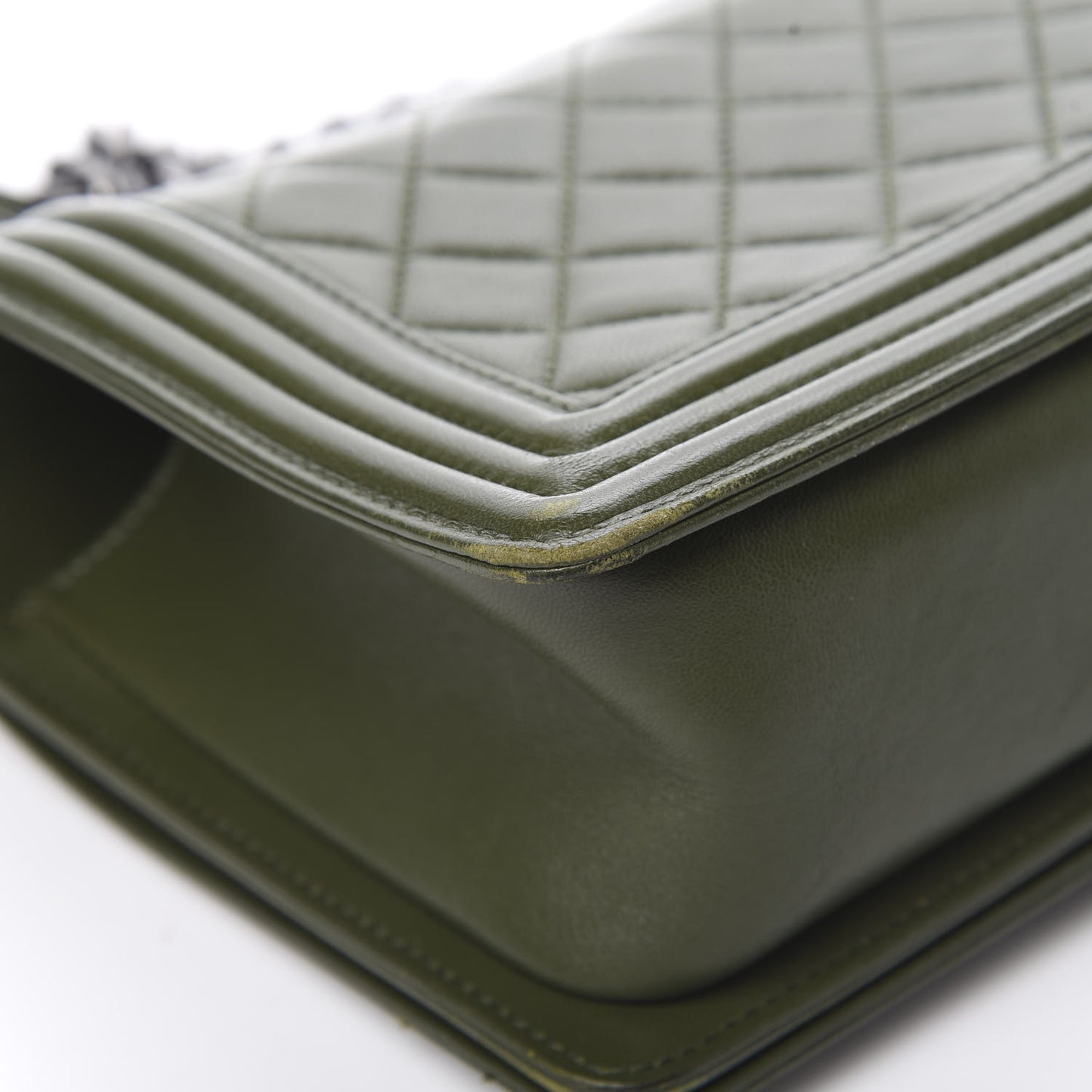 Lambskin Quilted Medium Boy Flap Khaki