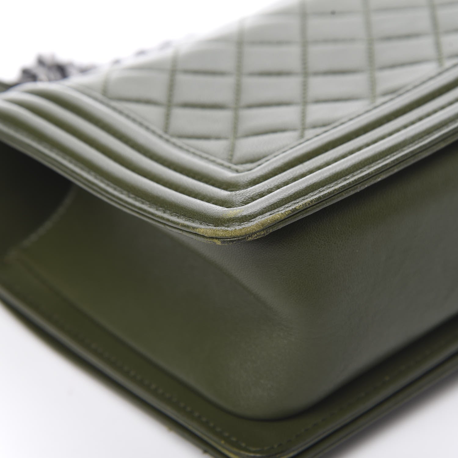 Chanel Lambskin Quilted Medium Boy Flap Khaki 13 of 19