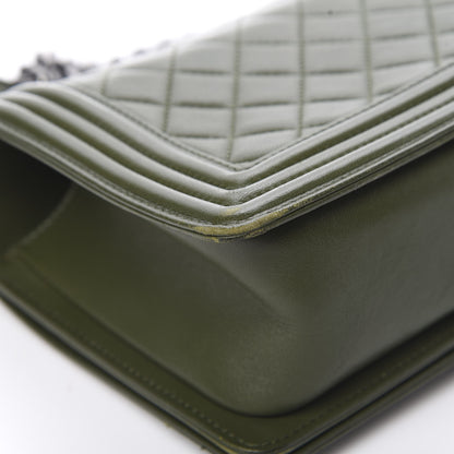 Chanel Lambskin Quilted Medium Boy Flap Khaki 13 of 19