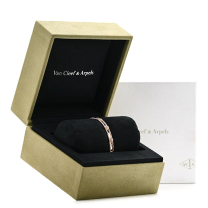 Van Cleef & Arpels 18K Rose Gold Diamond Perlee Sweet Clovers Bracelet S 4 of 4