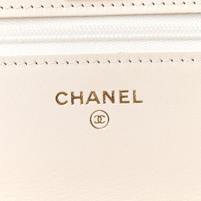 Chanel Pearly Caviar Quilted Fit For You Wallet on Chain WOC White 6 of 11