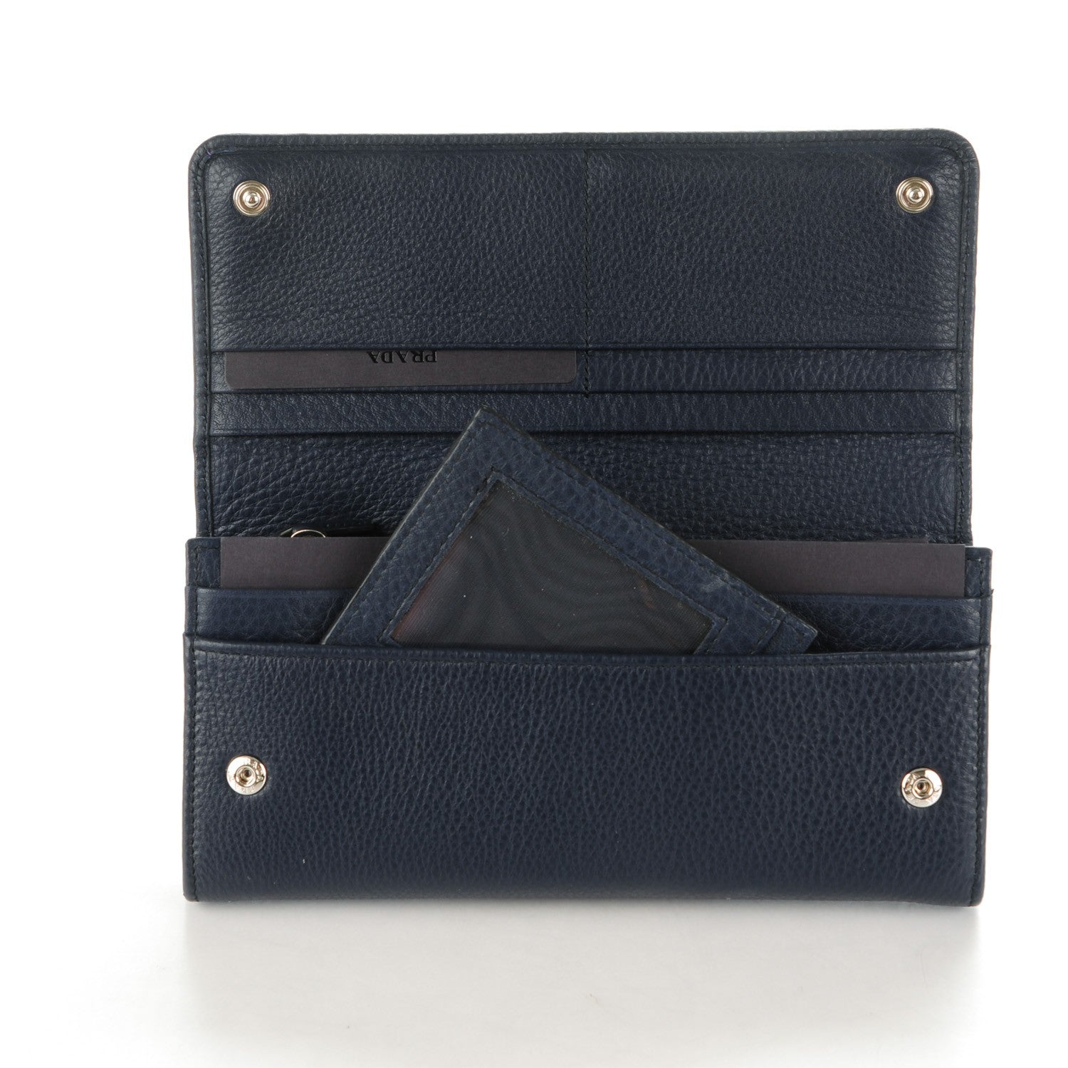 Prada Vitello Phenix Continental Flap Wallet Baltico 5 of 8