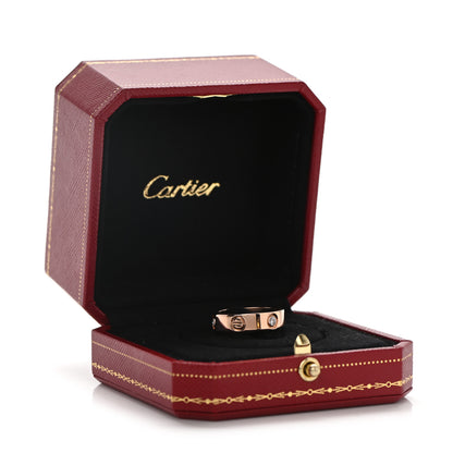 Cartier 18K Pink Gold 3 Diamond 5.5mm LOVE Ring 53 6.5 5 of 5