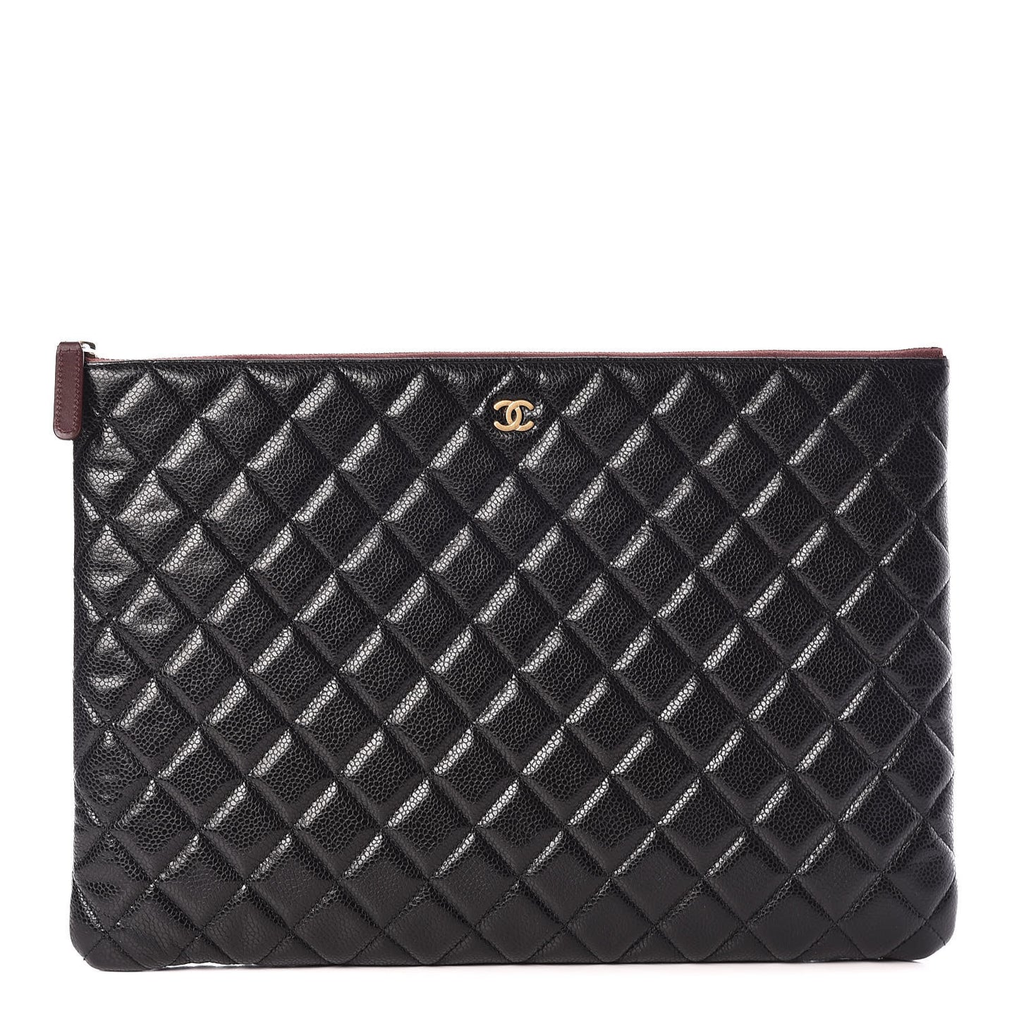 Caviar Quilted Large Cosmetic Case Black