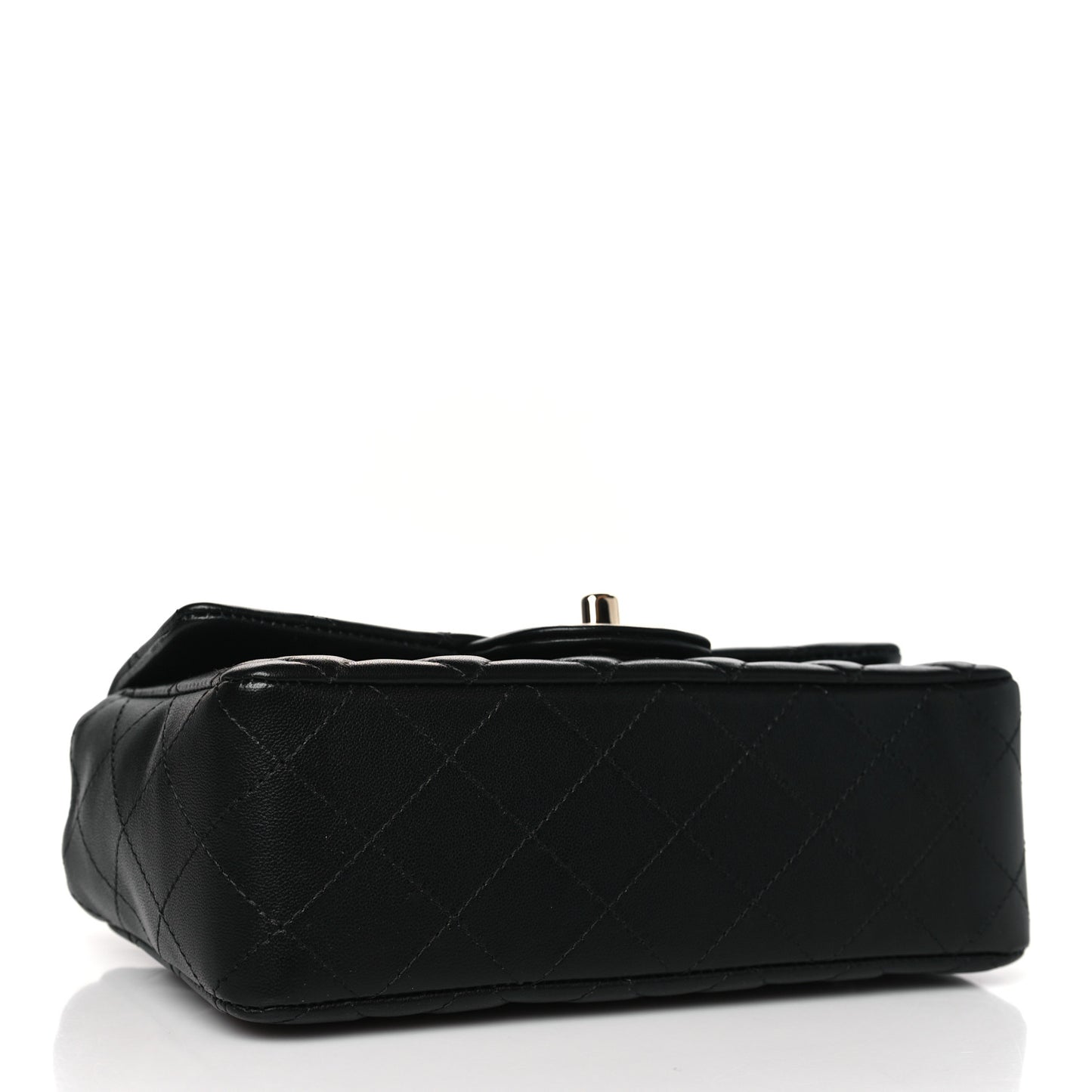 Lambskin Quilted Mini Rectangular Flap Black