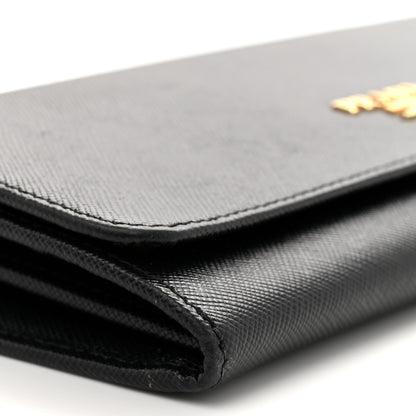 Prada Saffiano Metal Oro Chain Wallet Black 8 of 10
