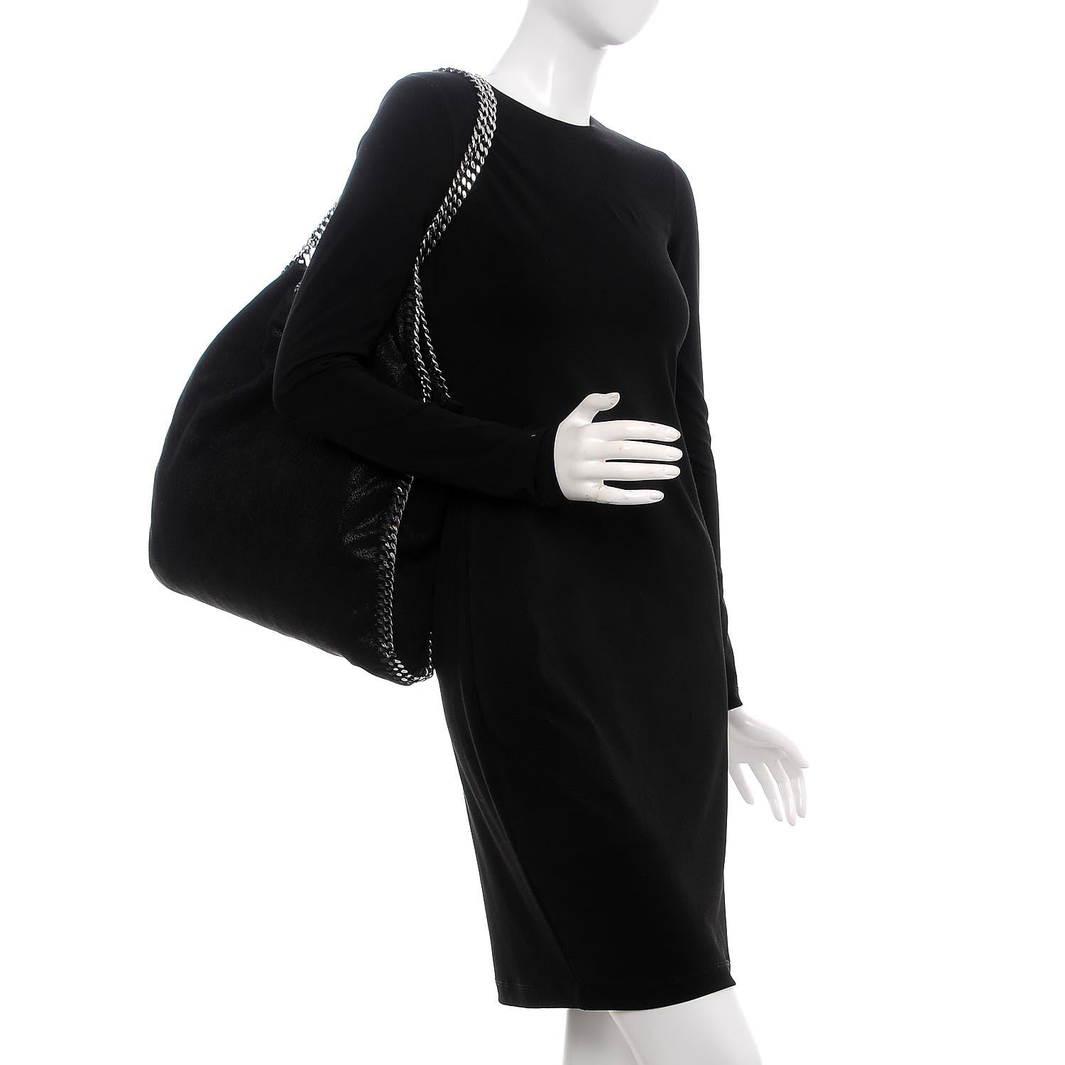 Stella McCartney Shaggy Deer Big Falabella Tote Black 2 of 9